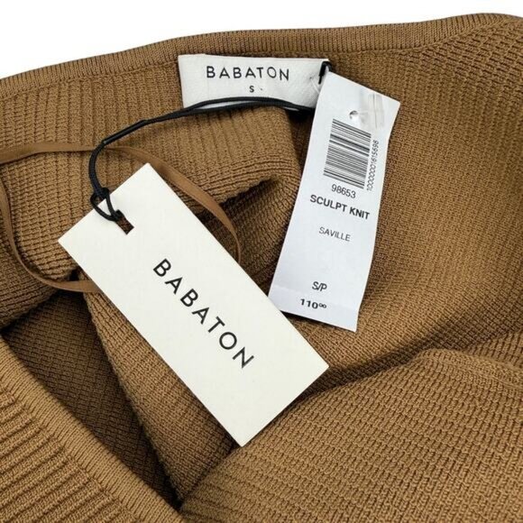 NWT BABATON Aritzia Sculpt Ribbed Knit One-Shoulder Mini Dress Sz Small Saville - Picture 5 of 8